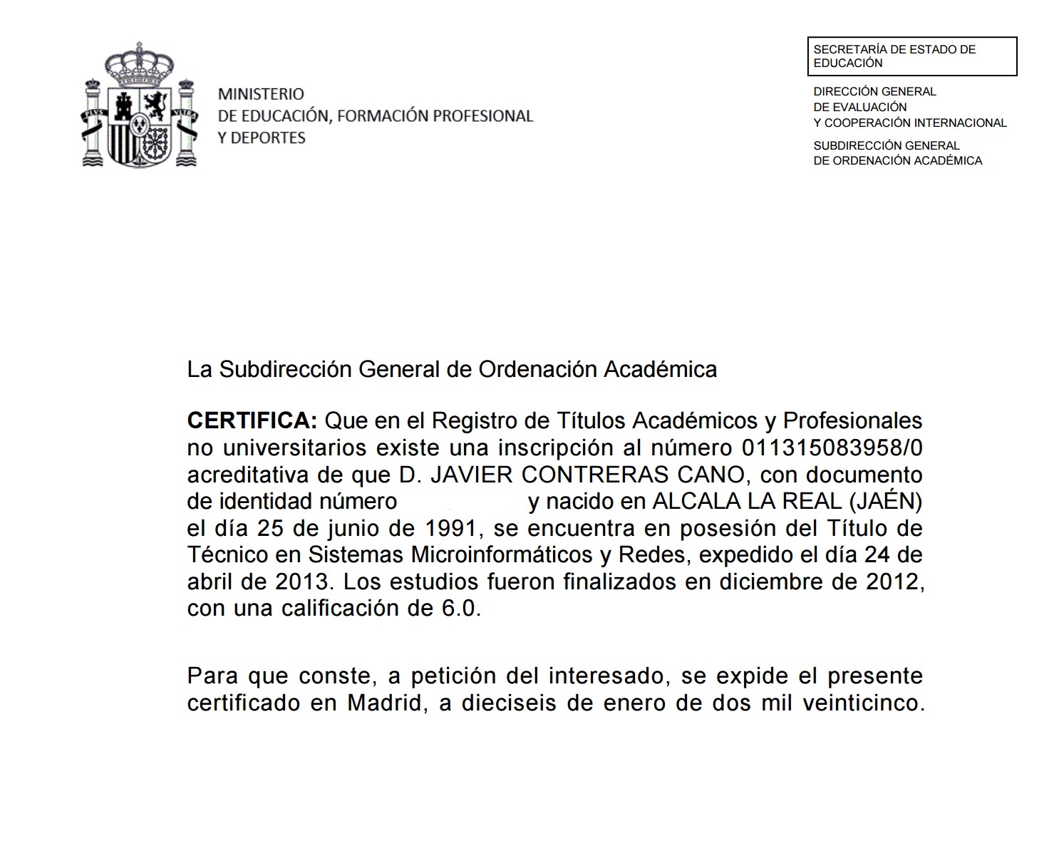 SMR Certificado